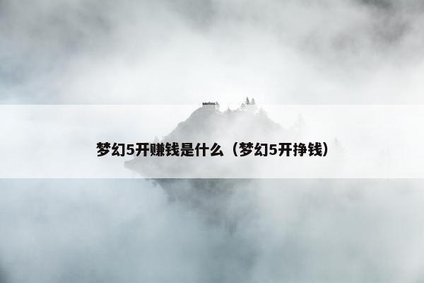 梦幻5开赚钱是什么（梦幻5开挣钱）