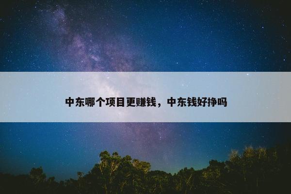 中东哪个项目更赚钱，中东钱好挣吗