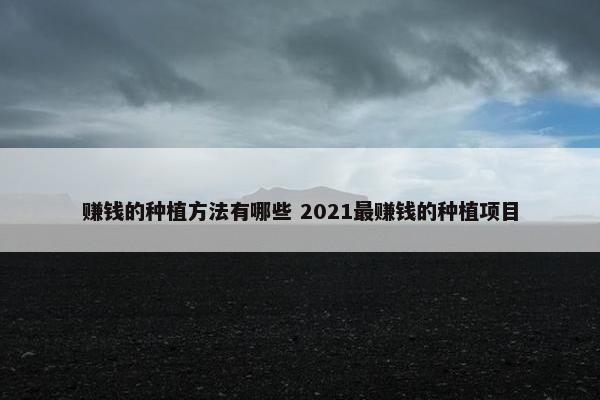 赚钱的种植方法有哪些 2021最赚钱的种植项目