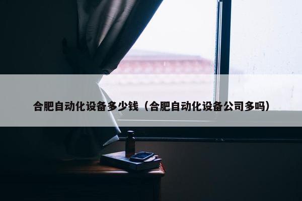 合肥自动化设备多少钱（合肥自动化设备公司多吗）