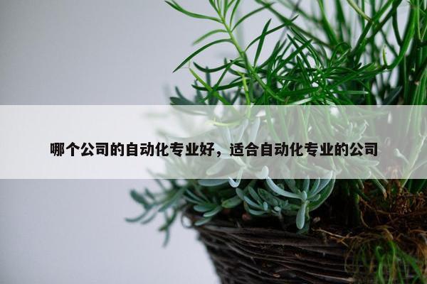 哪个公司的自动化专业好，适合自动化专业的公司