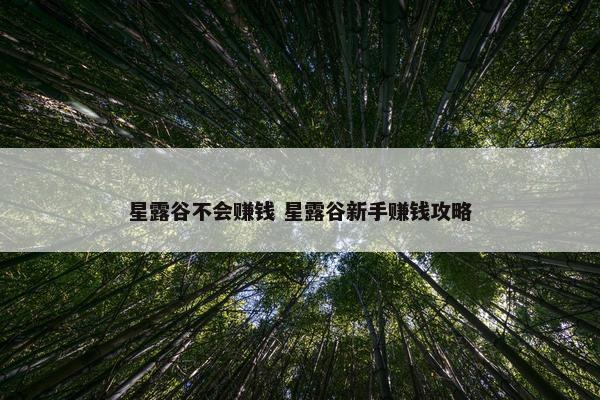 星露谷不会赚钱 星露谷新手赚钱攻略