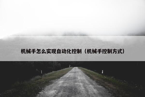 机械手怎么实现自动化控制（机械手控制方式）