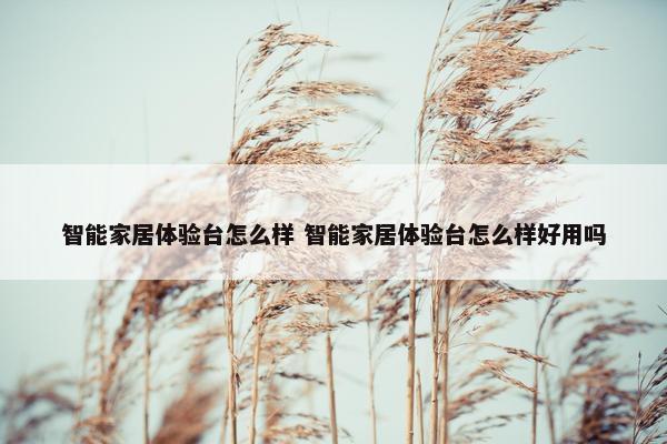 智能家居体验台怎么样 智能家居体验台怎么样好用吗