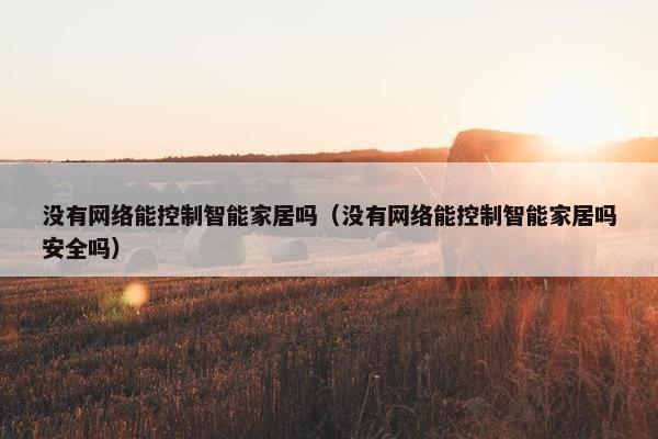 没有网络能控制智能家居吗（没有网络能控制智能家居吗安全吗）