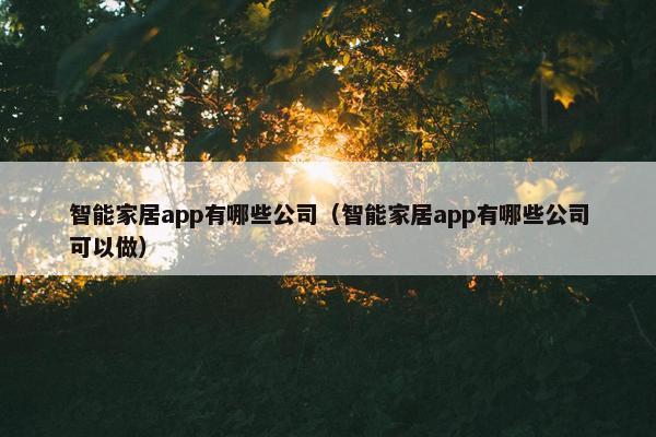 智能家居app有哪些公司（智能家居app有哪些公司可以做）