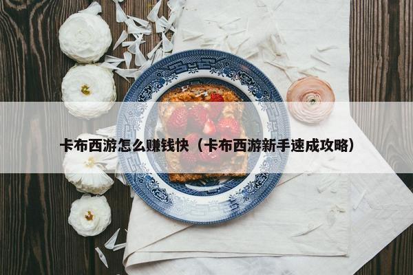 卡布西游怎么赚钱快（卡布西游新手速成攻略）