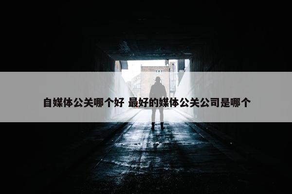 自媒体公关哪个好 最好的媒体公关公司是哪个