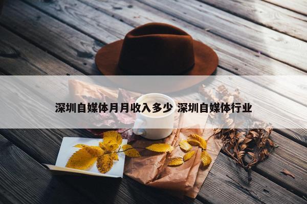 深圳自媒体月月收入多少 深圳自媒体行业