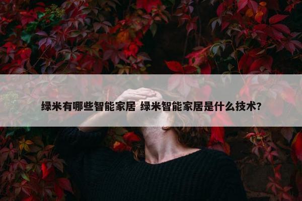 绿米有哪些智能家居 绿米智能家居是什么技术?