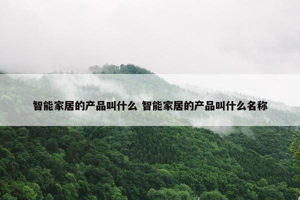 智能家居的产品叫什么 智能家居的产品叫什么名称