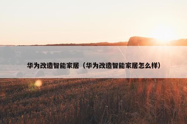 华为改造智能家居（华为改造智能家居怎么样）