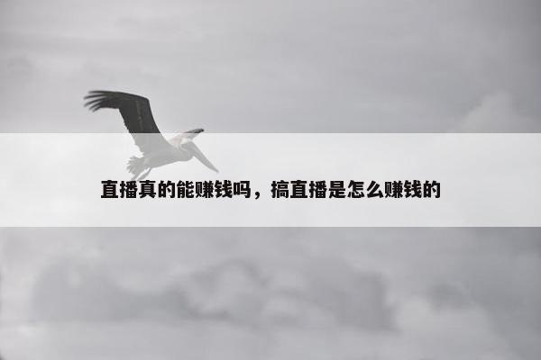 直播真的能赚钱吗，搞直播是怎么赚钱的