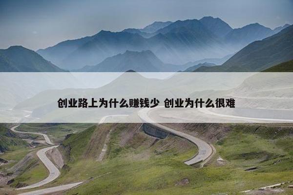 创业路上为什么赚钱少 创业为什么很难