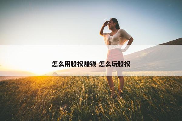 怎么用股权赚钱 怎么玩股权