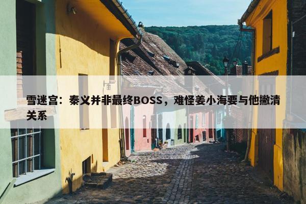 雪迷宫：秦义并非最终BOSS，难怪姜小海要与他撇清关系