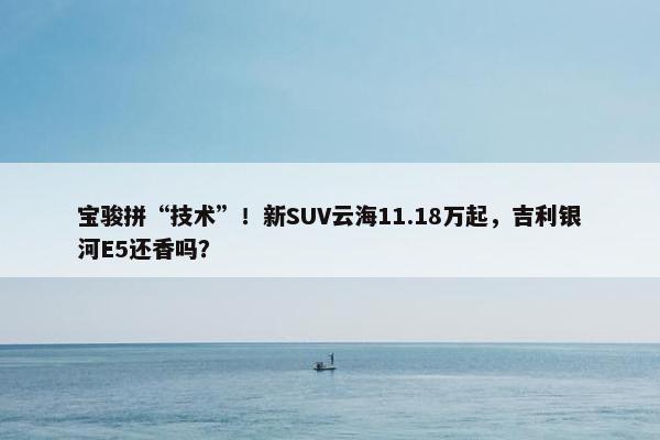 宝骏拼“技术”！新SUV云海11.18万起，吉利银河E5还香吗？