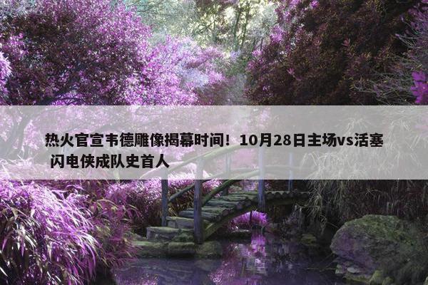 热火官宣韦德雕像揭幕时间！10月28日主场vs活塞 闪电侠成队史首人