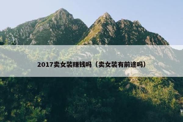 2017卖女装赚钱吗（卖女装有前途吗）