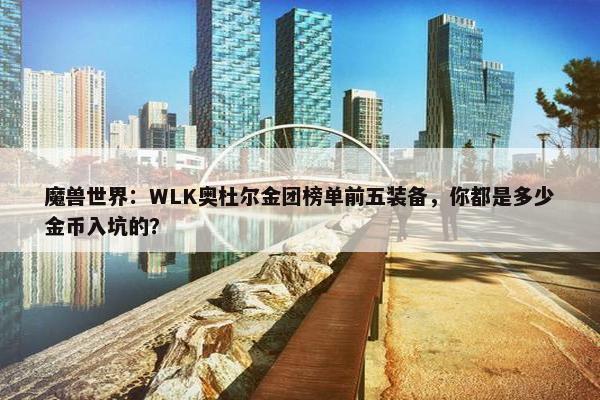 魔兽世界：WLK奥杜尔金团榜单前五装备，你都是多少金币入坑的？