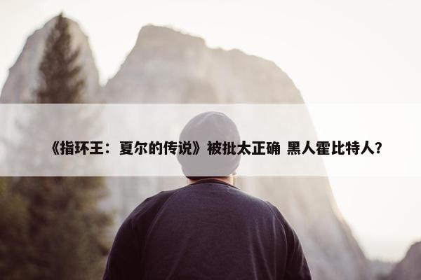 《指环王：夏尔的传说》被批太正确 黑人霍比特人？