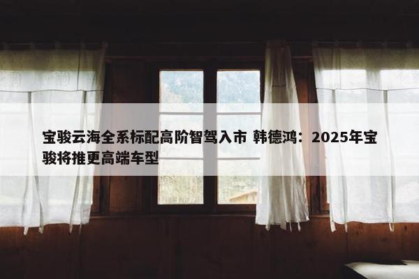 宝骏云海全系标配高阶智驾入市 韩德鸿：2025年宝骏将推更高端车型