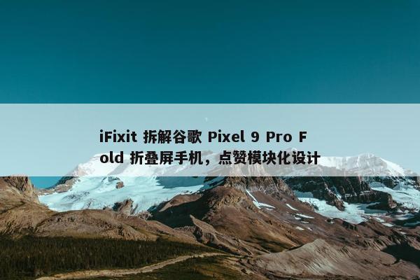 iFixit 拆解谷歌 Pixel 9 Pro Fold 折叠屏手机，点赞模块化设计