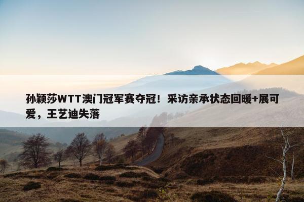 孙颖莎WTT澳门冠军赛夺冠！采访亲承状态回暖+展可爱，王艺迪失落