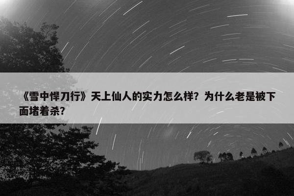 《雪中悍刀行》天上仙人的实力怎么样？为什么老是被下面堵着杀？