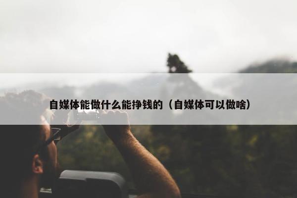 自媒体能做什么能挣钱的（自媒体可以做啥）