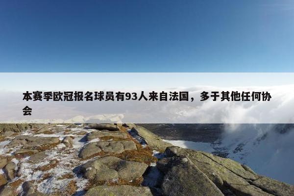 本赛季欧冠报名球员有93人来自法国，多于其他任何协会