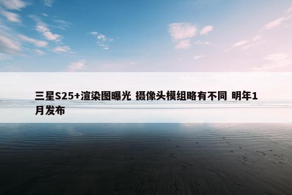 三星S25+渲染图曝光 摄像头模组略有不同 明年1月发布