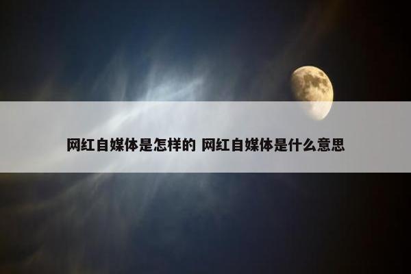 网红自媒体是怎样的 网红自媒体是什么意思