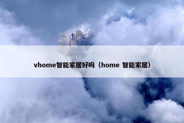 vhome智能家居好吗（home 智能家居）