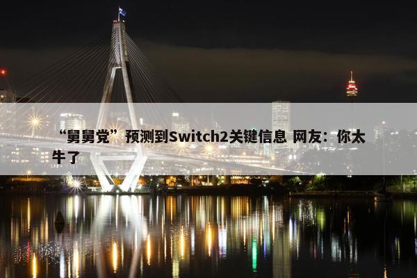 “舅舅党”预测到Switch2关键信息 网友：你太牛了