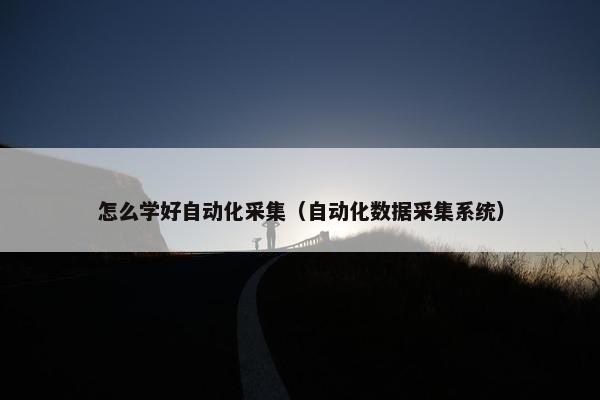 怎么学好自动化采集（自动化数据采集系统）