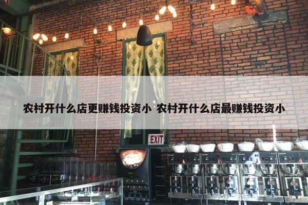 农村开什么店更赚钱投资小 农村开什么店最赚钱投资小