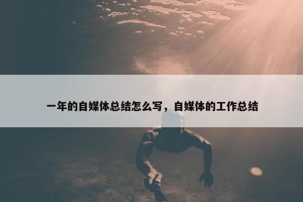 一年的自媒体总结怎么写，自媒体的工作总结