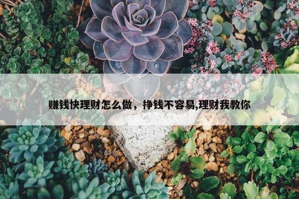 赚钱快理财怎么做，挣钱不容易,理财我教你