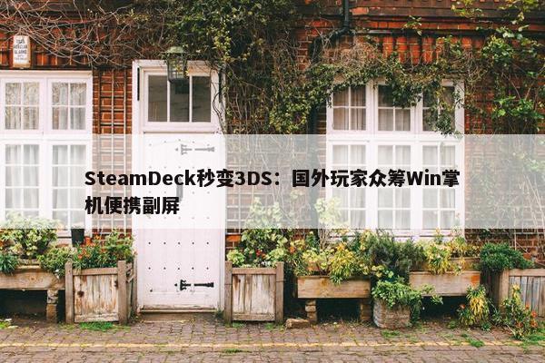 SteamDeck秒变3DS：国外玩家众筹Win掌机便携副屏