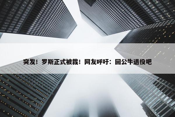 突发！罗斯正式被裁！网友呼吁：回公牛退役吧