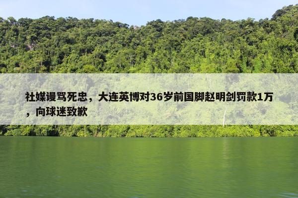 社媒谩骂死忠，大连英博对36岁前国脚赵明剑罚款1万，向球迷致歉