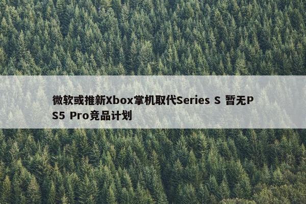 微软或推新Xbox掌机取代Series S 暂无PS5 Pro竞品计划