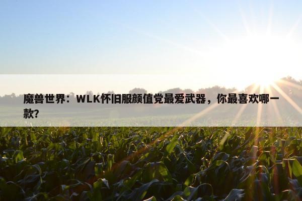 魔兽世界：WLK怀旧服颜值党最爱武器，你最喜欢哪一款？