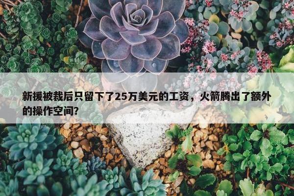 新援被裁后只留下了25万美元的工资，火箭腾出了额外的操作空间？