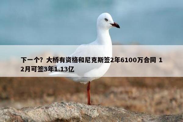 下一个？大桥有资格和尼克斯签2年6100万合同 12月可签3年1.13亿