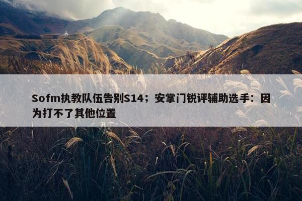 Sofm执教队伍告别S14；安掌门锐评辅助选手：因为打不了其他位置