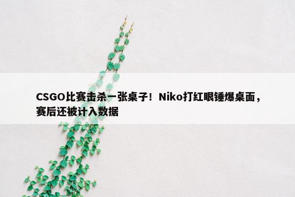 CSGO比赛击杀一张桌子！Niko打红眼锤爆桌面，赛后还被计入数据