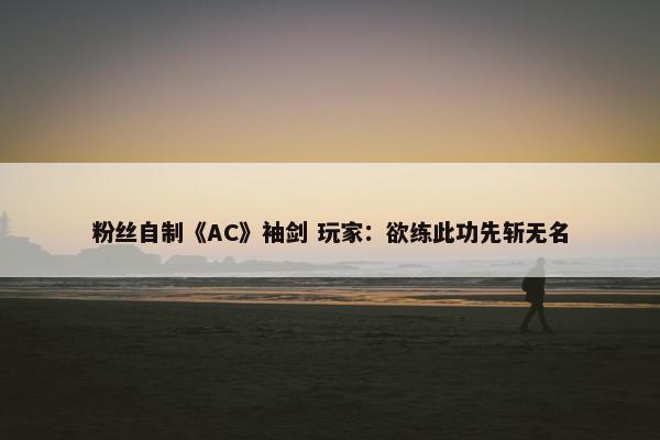 粉丝自制《AC》袖剑 玩家：欲练此功先斩无名