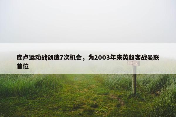 库卢运动战创造7次机会，为2003年来英超客战曼联首位